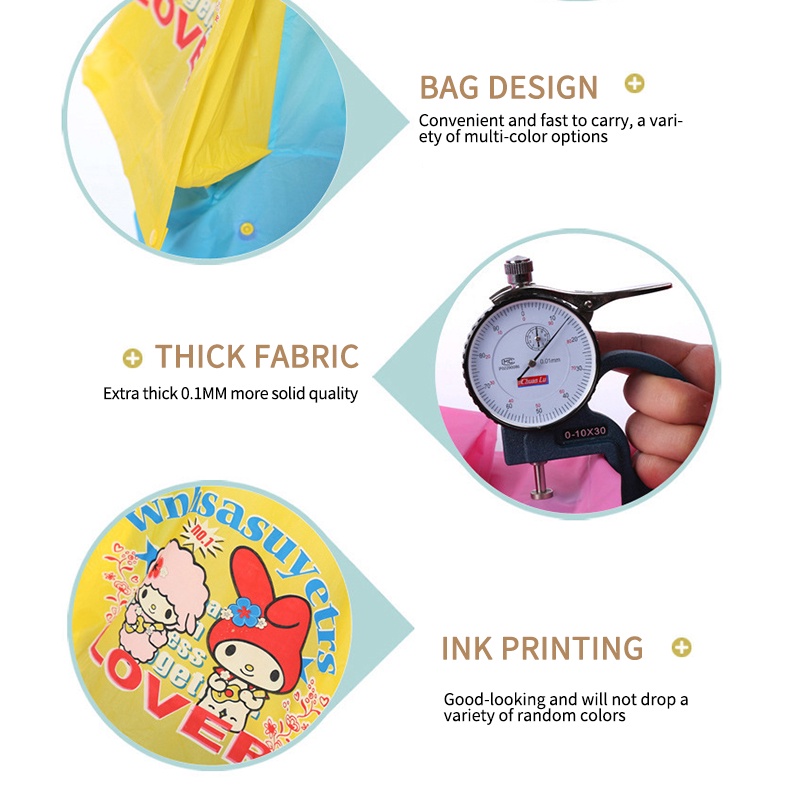 Áo Mưa PVC Dáng Dài Họa Tiết Hoạt Hình Xinh Xắn Dành Cho Bé