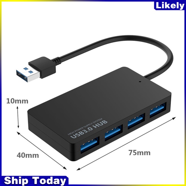 Hub Chia 4 Cổng Usb 3.0 Tốc Độ Cao Dành Cho Máy Tính Laptop