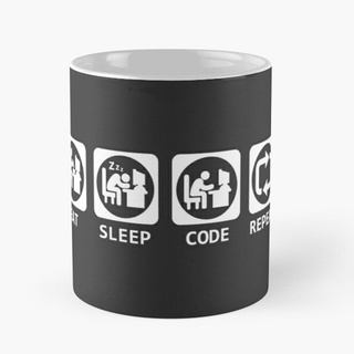 Ly cốc có quai quà tặng Lập Trình Viên Software Engineer Eat Sleep Code Repeat