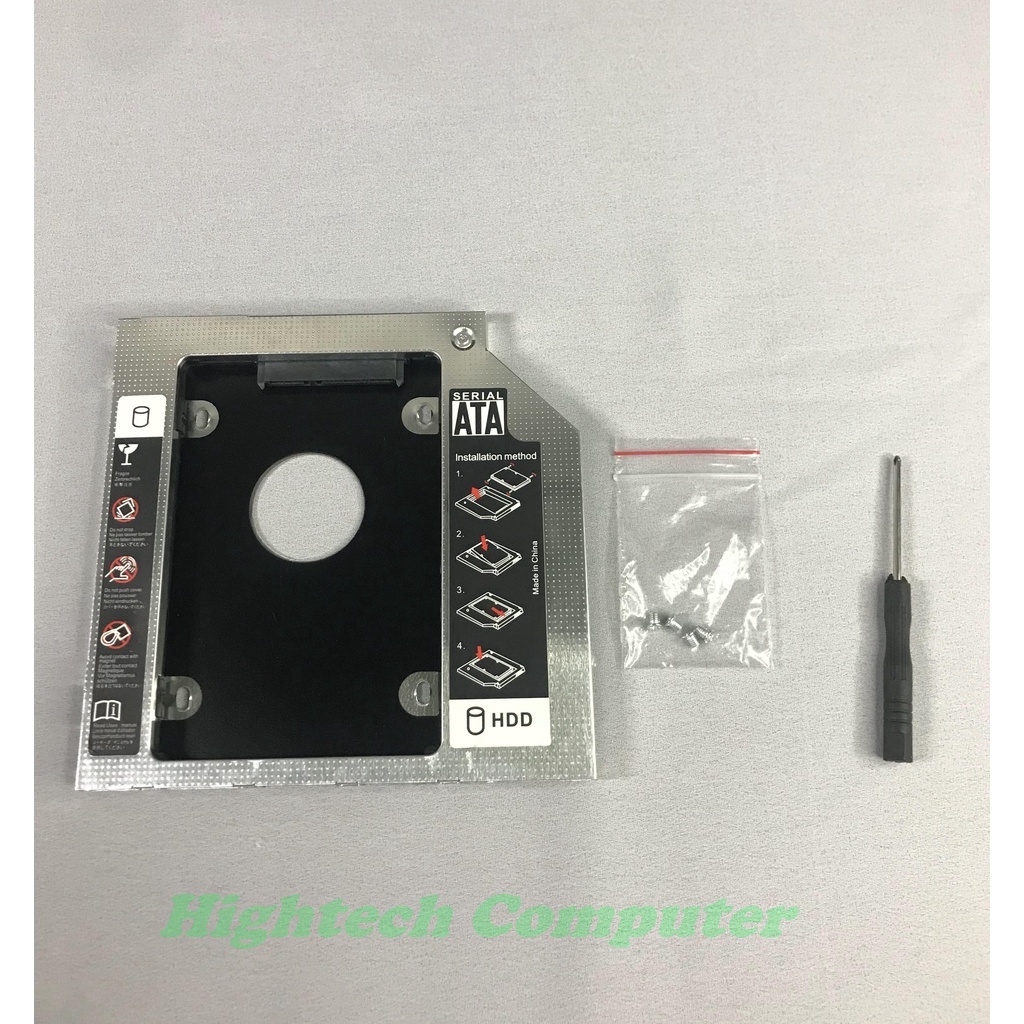 Caddy Bay gắn HDD, SSD 2.5" thay thế ổ DVD cho Laptop - Kích thước: 9.5mm, 12.7mm - BH 12T