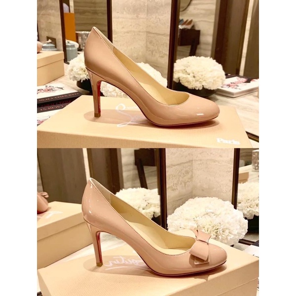 Giày cao gót trơn mũi tròn gót nhọn 7 phân