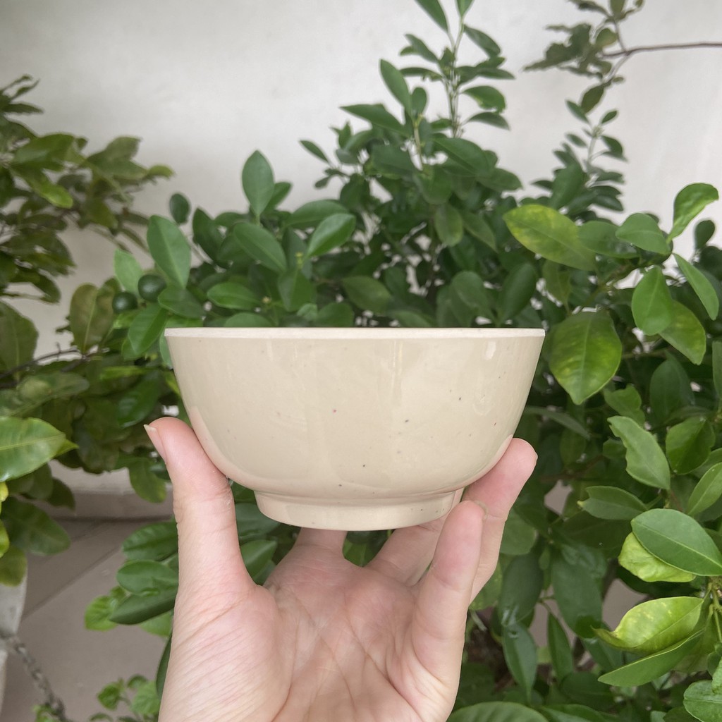 Chén 11.2 x 5.4 cm nhựa ăn cơm nâu CAO CẤP sang trọng / bát cơm - plastic small bowl F-CO02