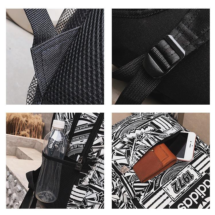 Balo đi học Adidas 1972 hoạ tiết đen trắng thời trang