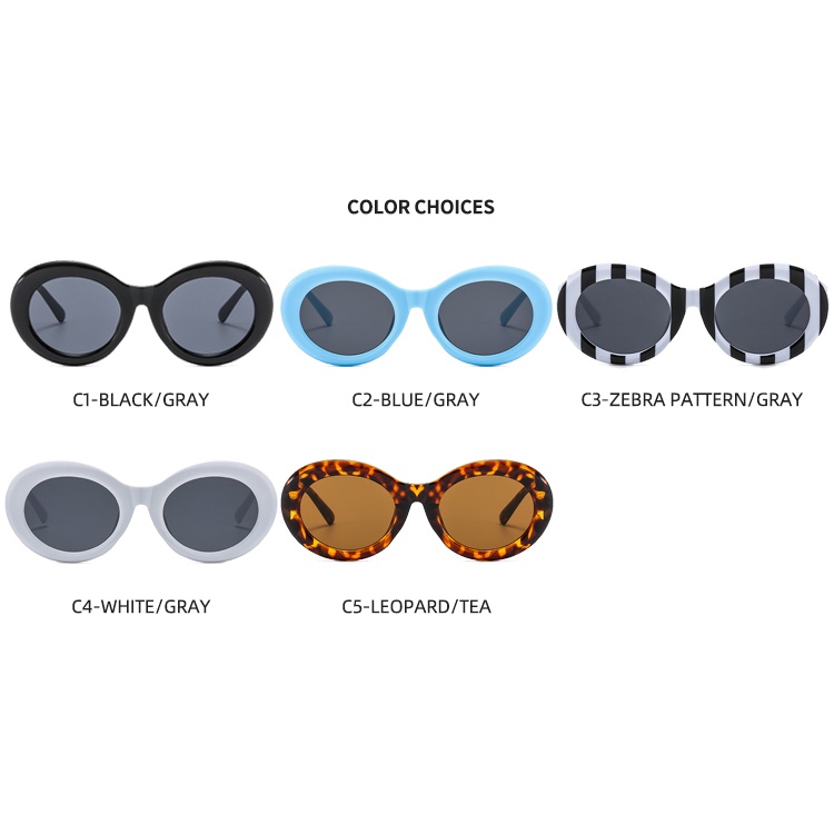 Kính mát gọng kim loại hình bầu dục thời trang Âu Mỹ 2021