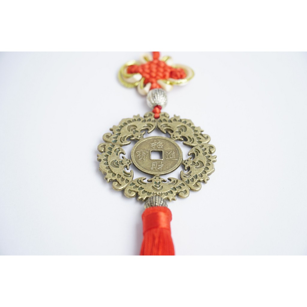 Dây treo đồng xu Ngũ Phúc Lâm Môn treo cửa nhà, treo xe tài lộc, may mắn, bình an