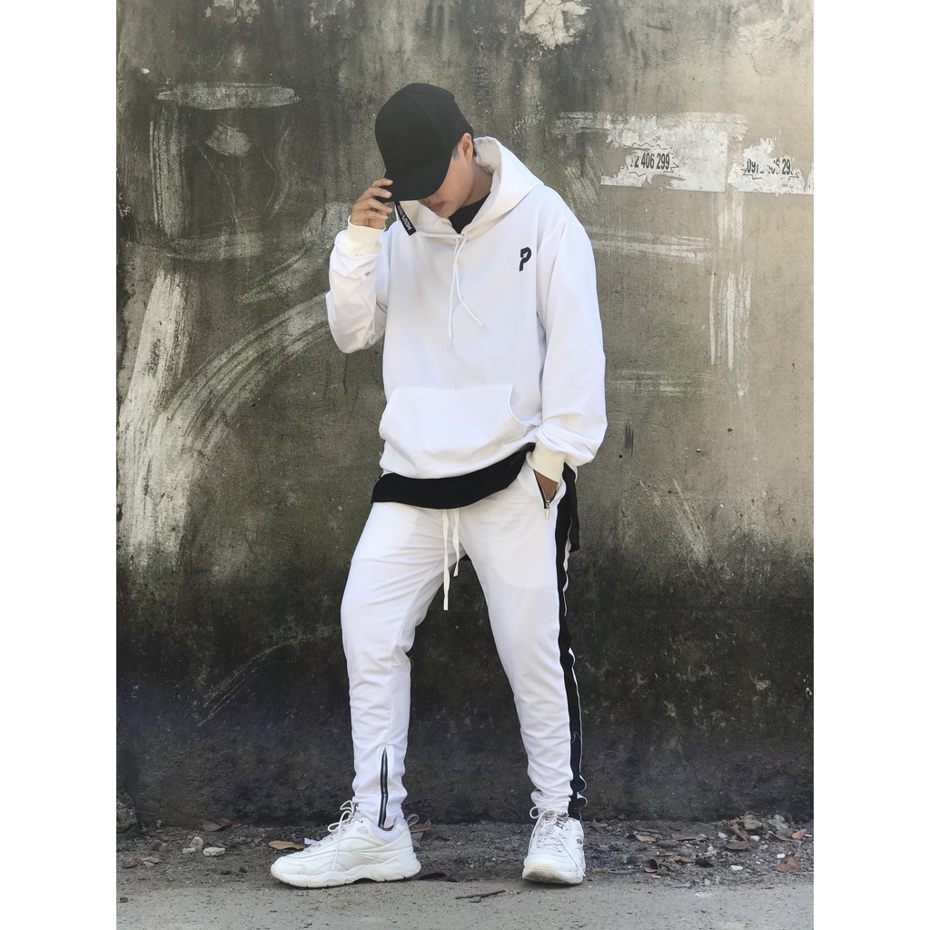 Hoodie zip hông