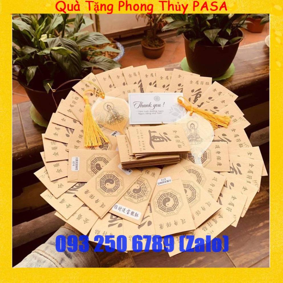 Linh phù dán điện thoại combo 4 miếng, may mắn, thần tài, bình an, lá may mắn phong thủy, tài lộc, tình duyên
