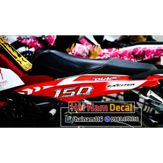 Tem Trùm Exciter 150 Trắng Đỏ Duke