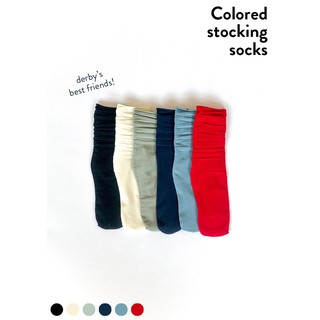 [gwilee] colored stocking socks - Tất Hàn cổ cao