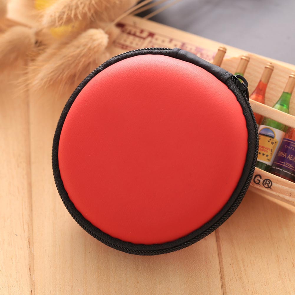 Hộp Tròn Mini Đựng Dây Cáp Sạc USB / Tai Nghe Có Khóa Kéo Mang Đi Tiện Dụng BMM1