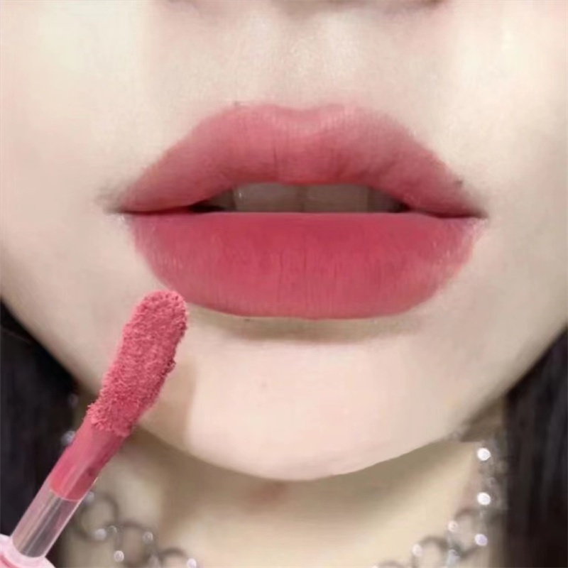 PinkyFocus Son Bóng Chống 6 Màu Dưỡng ẩm Thấm Nước Chất Lỏng Trang điểm Cherry Glass Lip Glaze