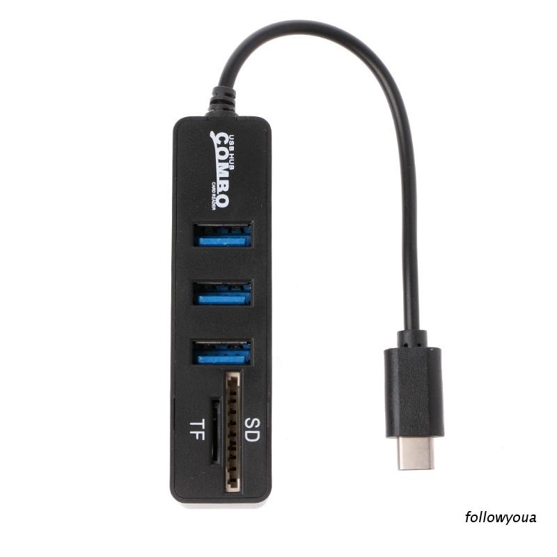 Bộ chia 3 cổng USB 2.0 USB 3.1 Type C OTG SD/TF cho iMac MacBook