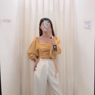 Áo croptop rút dây - nhiều màu