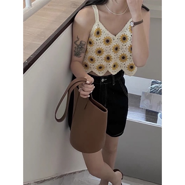 Áo 2 dây sợi hoa hướng dương