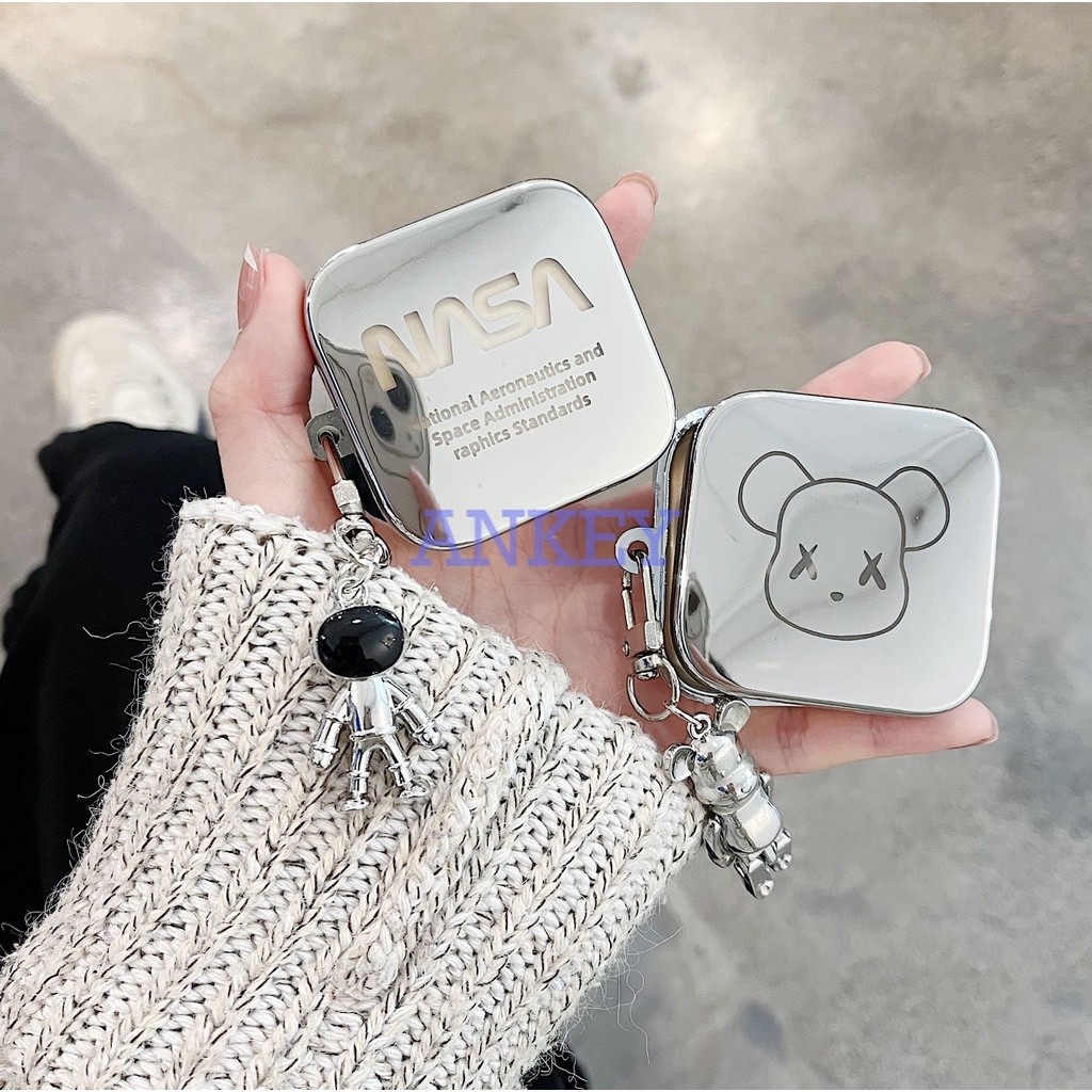 Xiaomi Air2 SE / Mi True Wireless Earphones 2 Basic Vỏ Bảo Vệ Hộp Sạc Tai Nghe Bằng Silicon Mềm Chống Sốc Chống Thấm Nước Hình Gấu Dễ Thương Kèm Móc