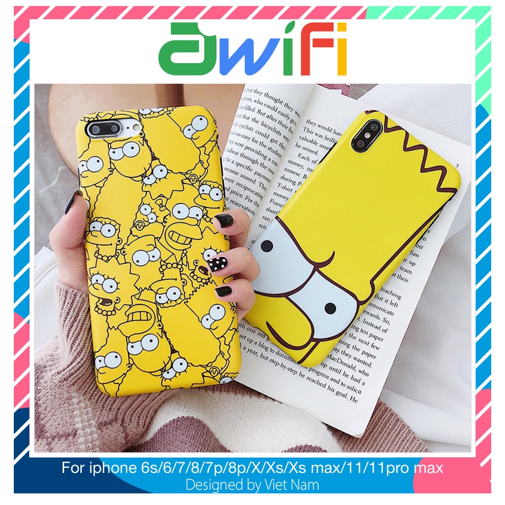 Ốp lưng iphone Nhà simpson trơn 5/5s/6/6plus/6s/6splus/7/7plus/8/8plus/x/xr/xs/11/12/pro/max/plus/promax - Awifi M2-2