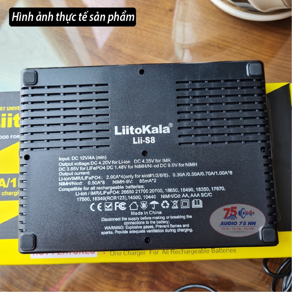 Bộ sạc pin Liitokala Lii-S8 cao cấp Charger Li-ion 3.7V NiMH 1.2V Li-FePO4 3.2V IMR 3.8V sạc pin 18650 26650 21700 26700