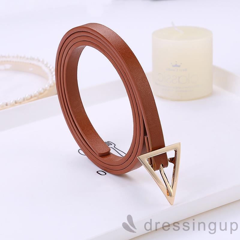 Thắt lưng da phối khóa hình tam giác kiểu dáng thời trang cho nữ