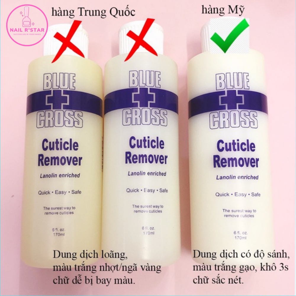 Nước làm mềm da nail Blue Cross chính hãng nhập khẩu từ Mỹ - không cần ngâm nước  NAIL R’STAR