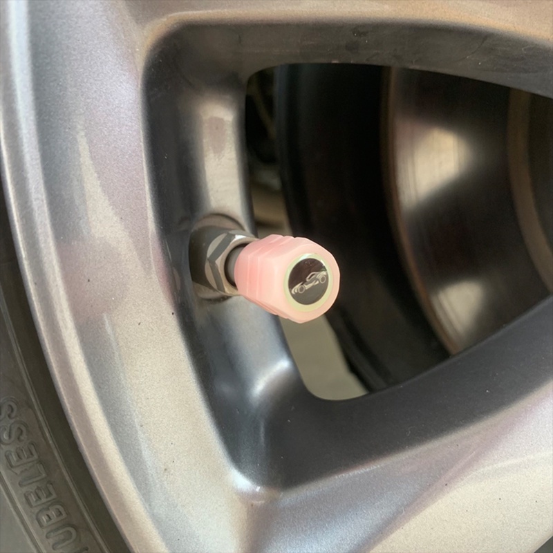 Vỏ Bọc Van Lốp Xe Hơi / Xe Máy Màu Đỏ Dạ Quang Độc Đáo Trang Trí