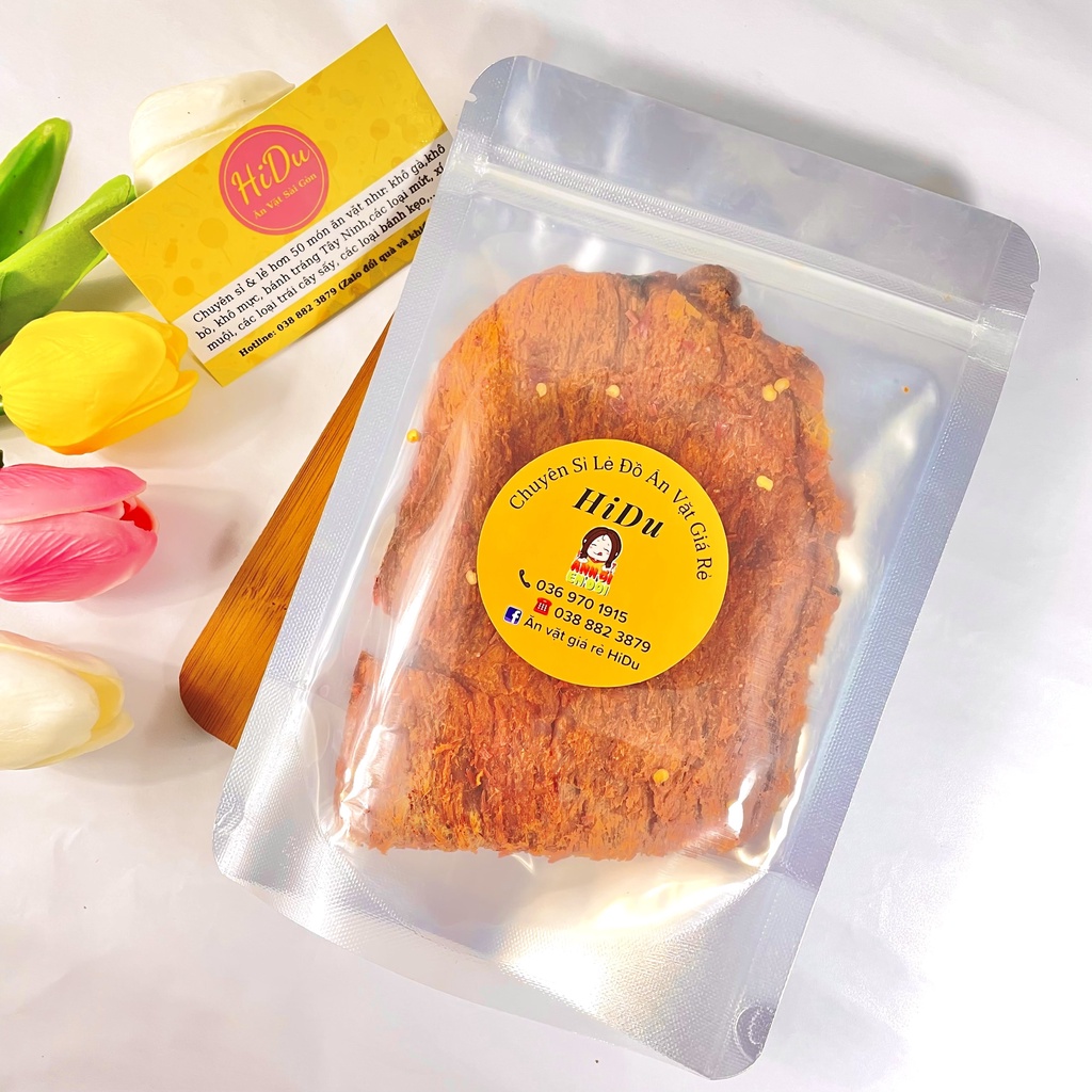 500gr Khô bò miếng mềm hồng ngự cay Ăn vặt HiDu | BigBuy360 - bigbuy360.vn