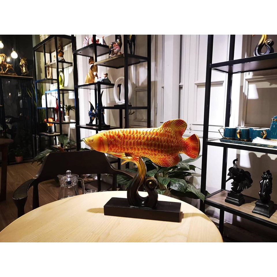 Decor trang trí nội thất, Trang trí phòng làm việc TƯỢNG CÁ RỒNG HUYẾT LONG mang an lành may mắn cho gia chủ