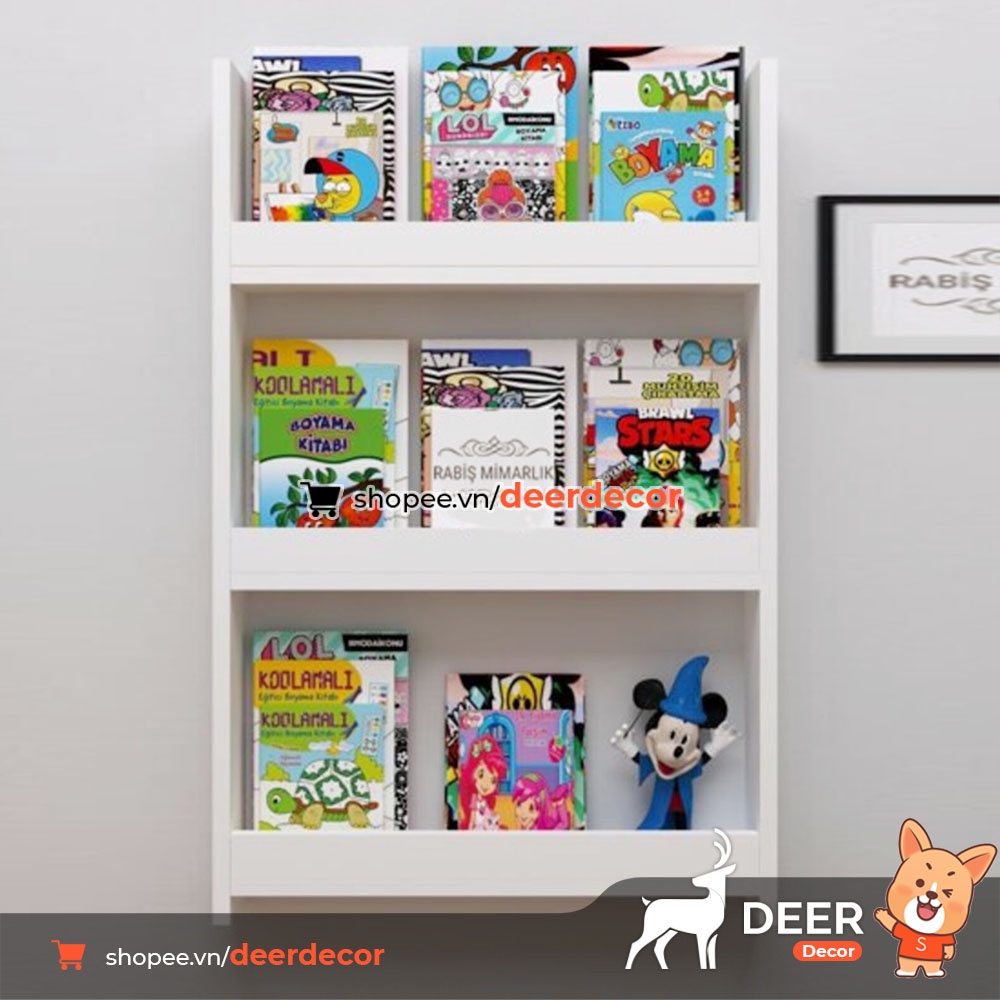 Kệ Sách Treo Tường Cho Bé Nhiều Ngăn Tầng - DEER DECOR