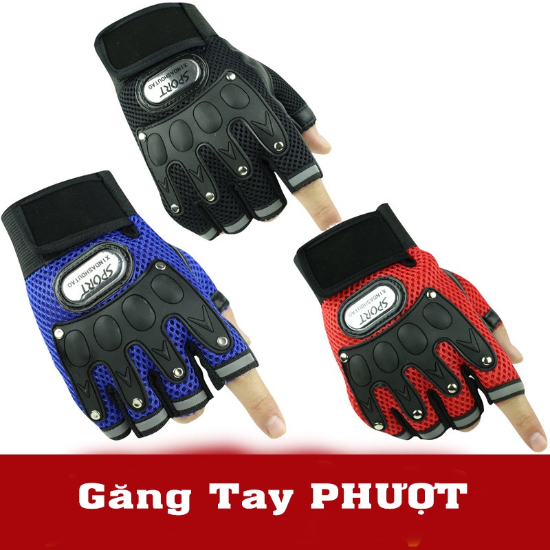 Găng tay đi phượt, đi xe máy Xe đạp - Cụt ngón - Có gù bảo vệ tay - Bám chắc tay lái