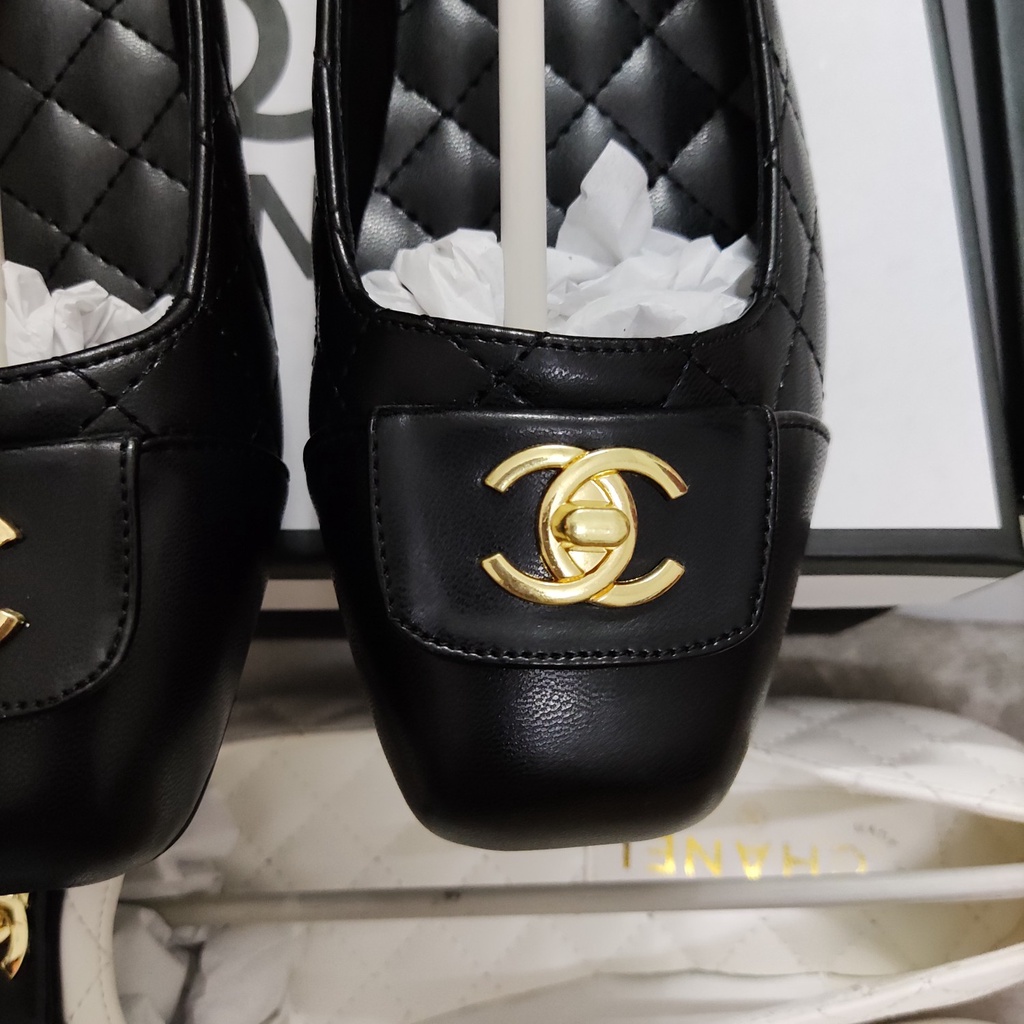 Giày Lười Đế Bằng Màu Đen/Vàng Cho Nữ Tập Múa Ba Lê