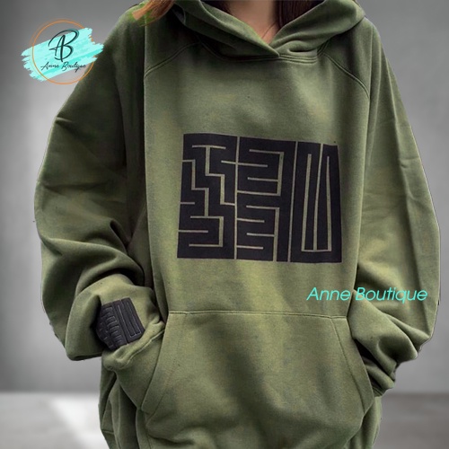 [Có Ảnh Thật] Áo Hoodie Xanh In Hình Mê Cung, Áo Hoodie Nỉ Nam Nữ Form Rộng Chất Dày Dặn Anne Boutique Mã 711 | BigBuy360 - bigbuy360.vn