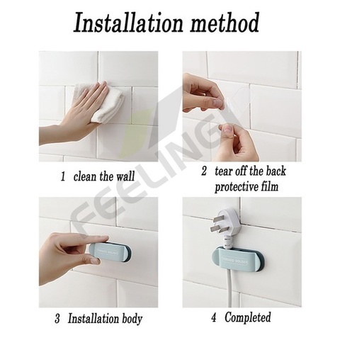 FEELINGGiá Đỡ Ổ Cắm Điện Gắn Tường Tự Dính Đa Năng Tiện Dụng