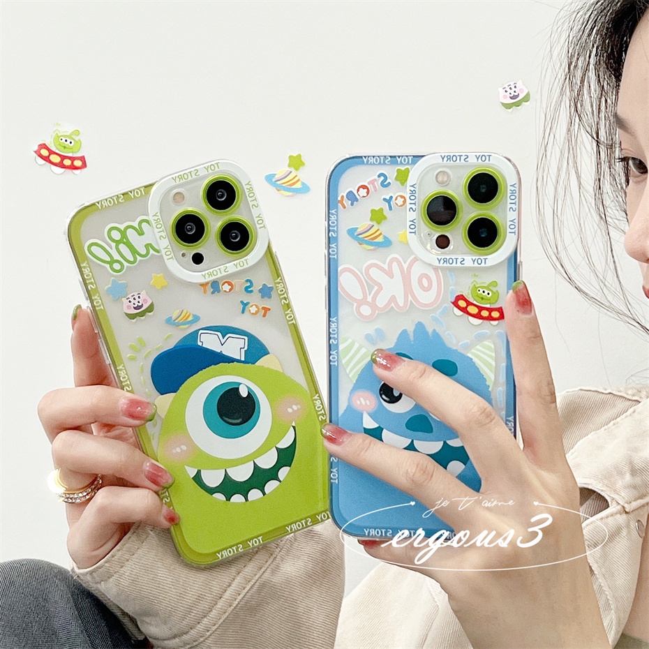 Ốp Điện Thoại Mềm Họa Tiết Quái Vật Hoạt Hình Bảo Vệ Ống Kính iPhone 14 13 12 11 Pro Max SE2020 X XR Xs Max 7 8 6 6s Plus