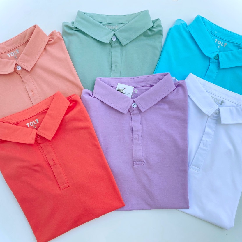 Áo thun nữ Cổ Sơ Mi (Cổ trụ) TOLI, chất cotton 4 chiều mềm mịn, co dãn Màu Hồng Dâu