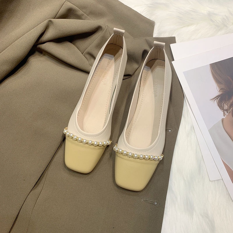 Giày Lười Đính Nơ Phong Cách Retro Hàn Quốc Cho Nữ