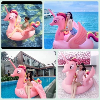 Phao bơi khổng lồ pony hồng kỳ lân  kèm bơm điện