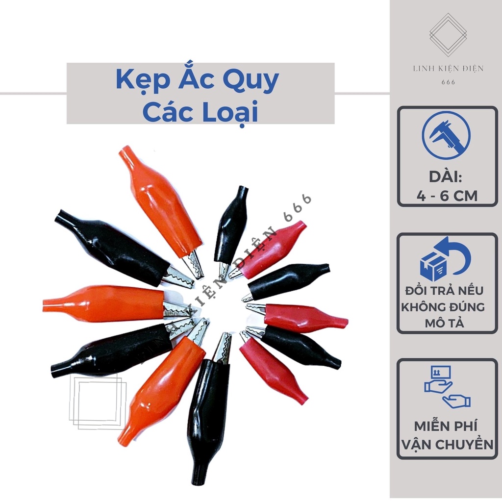 Kẹp Cá Sấu Kẹp Ắc Quy Bình Mini Loại Nhỏ 12v