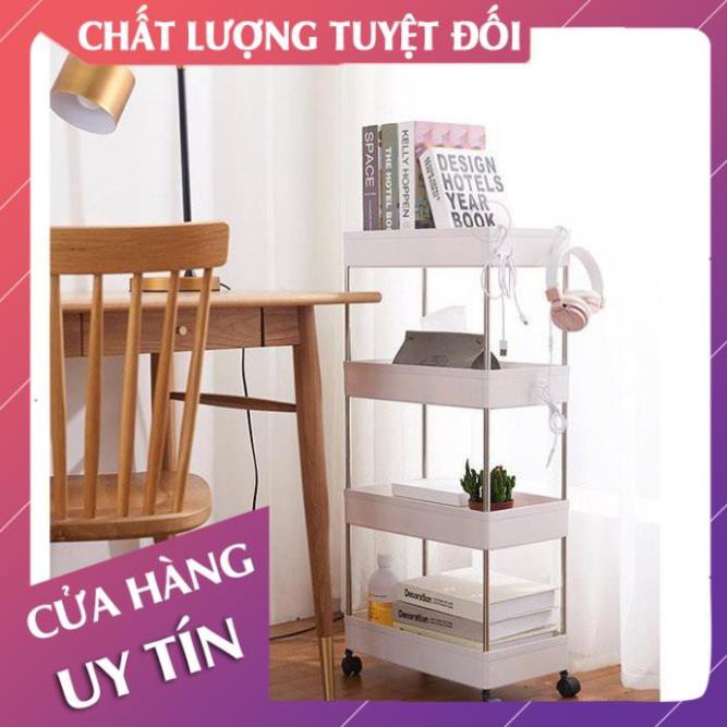 [Hàng loại 1] Kệ để đồ 4 tầng có bánh xe, giá để đồ đa năng gấp gọn thông minh  - Lan Chi Mart