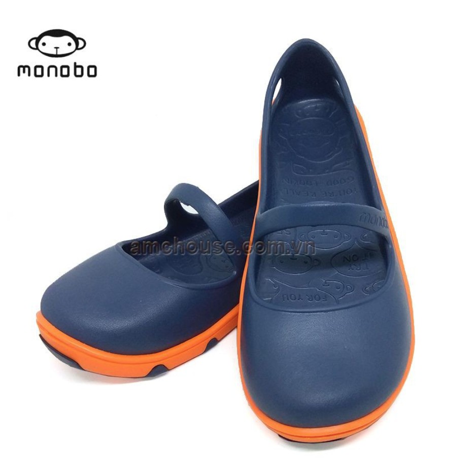 Giày Thái Lan nữ Monobo Tammy – Ghi đế cam - Giày Nhựa Chuyên Dụng Đi Mưa Thời Trang, Chống Trơn Trượt - TB-G-TM-GC