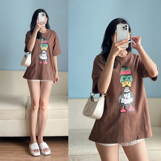 Áo phông vịt đội mũ chất tuyết nhung dày dặn - đẹp