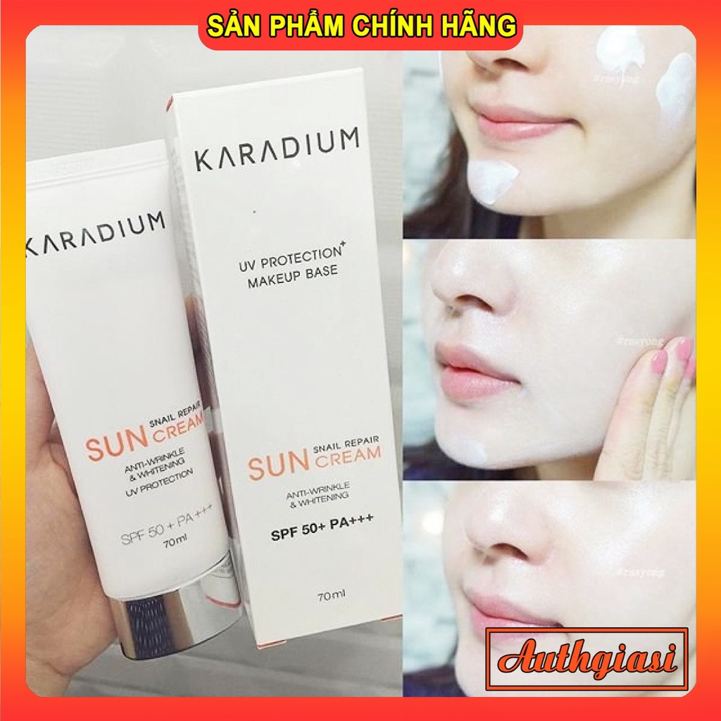 Kem chống nắng Karadium Sun Snail Repair Suncream Spf50+ PA+++ kcn lên tông trắng đẹp | BigBuy360 - bigbuy360.vn