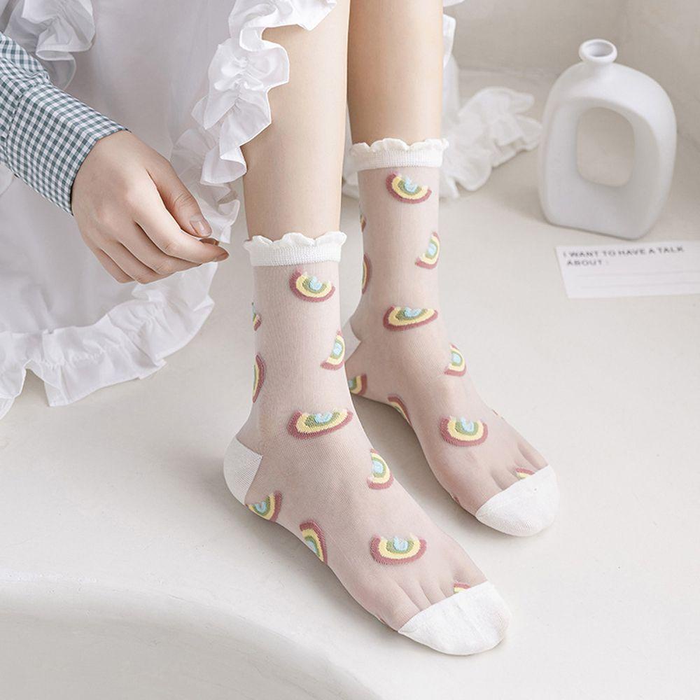 Vớ Lưới Màu Cầu Vồng Kiểu Công Chúa Thời Trang Mùa Hè Cho Bé Gái