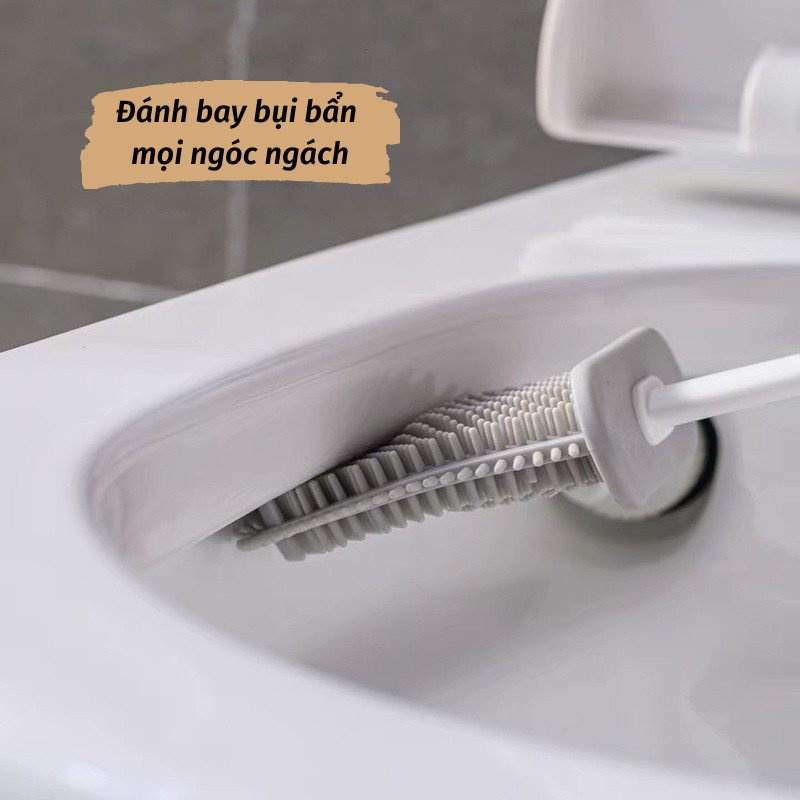 Chổi Cọ Nhà Vệ Sinh Cây Cọ Toilet Bồn Cầu Bằng SiliCon Có Giá Đựng Dán Tường Tiện Dụng Gia.dung.hoang.anh