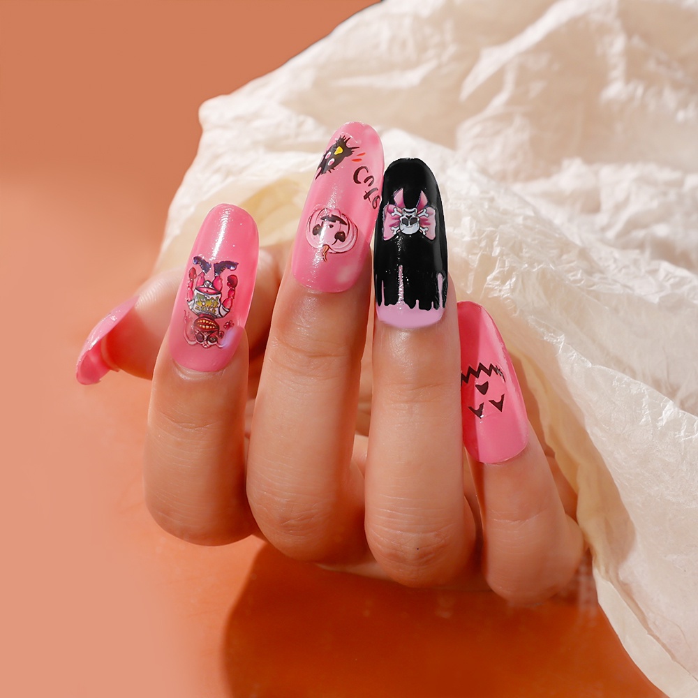 Nhãn Dán Trang Trí Móng Tay 3D Tự Dính Họa Tiết Halloween Dễ Thương
