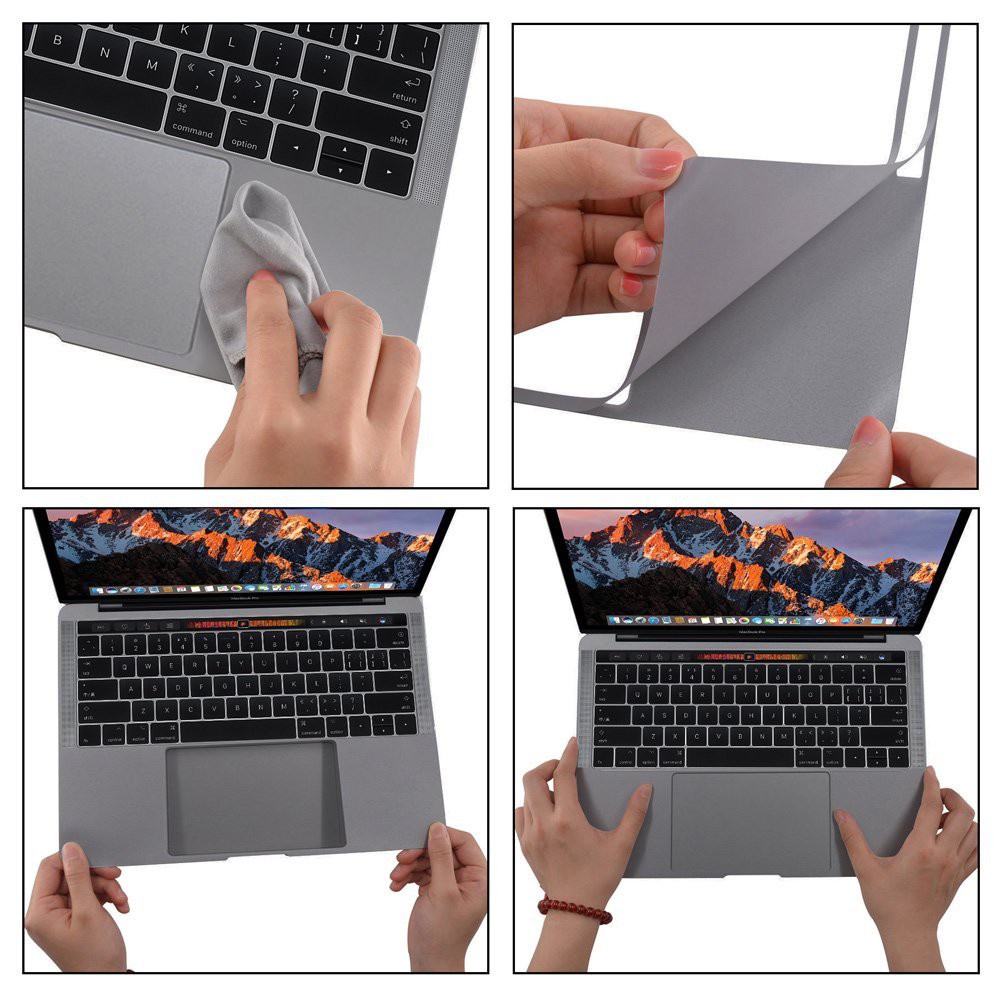 Bộ Dán Kê Tay Kèm Trackpad Full Viền Macbook Chính Hãng JRC-4 Màu