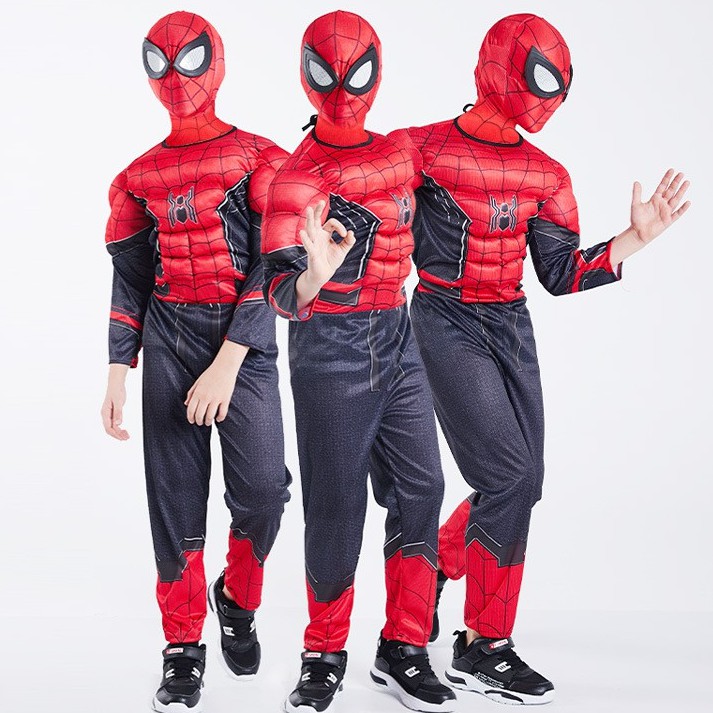 (CÓ SẴN) Trang Phục Hóa Trang Người Nhện Spider Man Trẻ Em, Bộ Đồ Spider Man Kèm Mặt Nạ, Trang Phục Siêu Anh Hùng