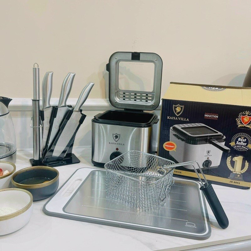 Nồi Chiên Ngập Dầu Kaisa Villa, Bếp Điện Chiên Rán Đa Năng Mini Cầm Tay 2.5 Lít