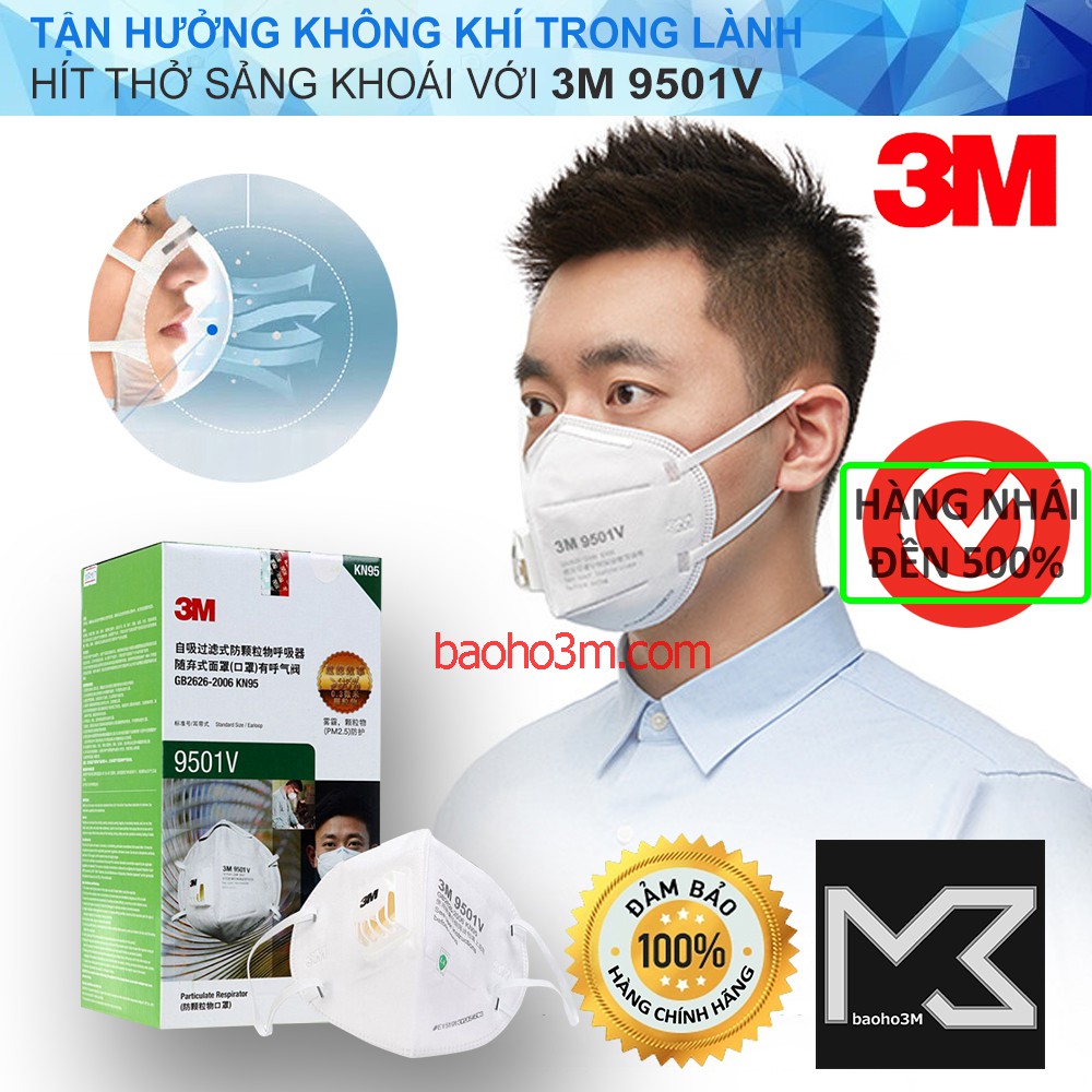 [CHÍNH HÃNG] 5 Khẩu trang 3M 9501V - có đệm mút | BigBuy360 - bigbuy360.vn