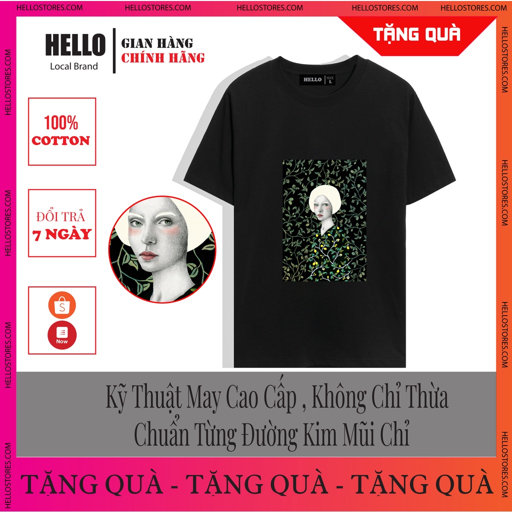 [MÃ HELLOAP01 GIẢM 10% TỐI ĐA 10K ĐƠN TỐI THIỂU 700k ] Áo phông nam nữ form rộng unisex HELLO VƯỜN XANH_Ap49 | BigBuy360 - bigbuy360.vn