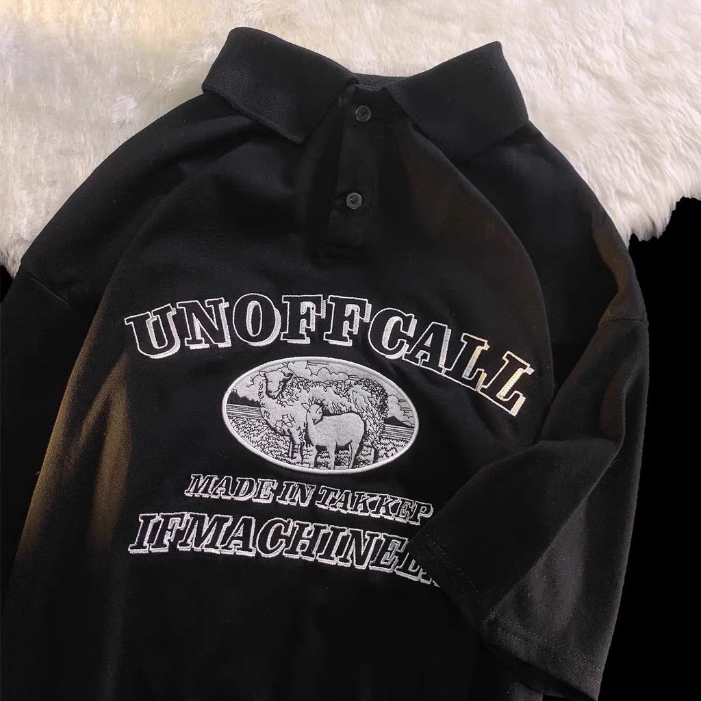 Áo Thun Polo Nam Nữ  Form Rộng Con Cừu Unoffcall Vải Dày Mịn Thoáng Mát Thiết Kế Thời Trang Kiểu Dáng Năng Động