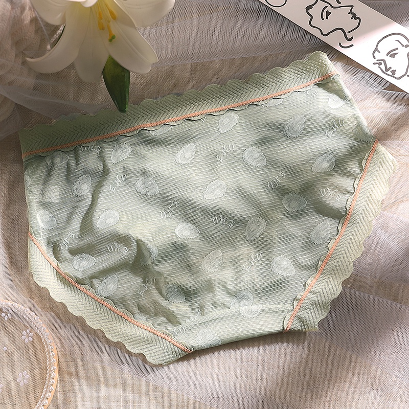 Quần lót AOWEINISI cotton kháng khuẩn phối ren quyến rũ dành cho nữ